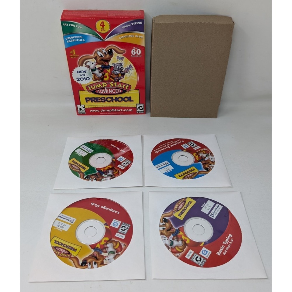 Jump Start Advanced Preschool  4 CD-ROM Set PC Game Windows XP 2010 Small Box